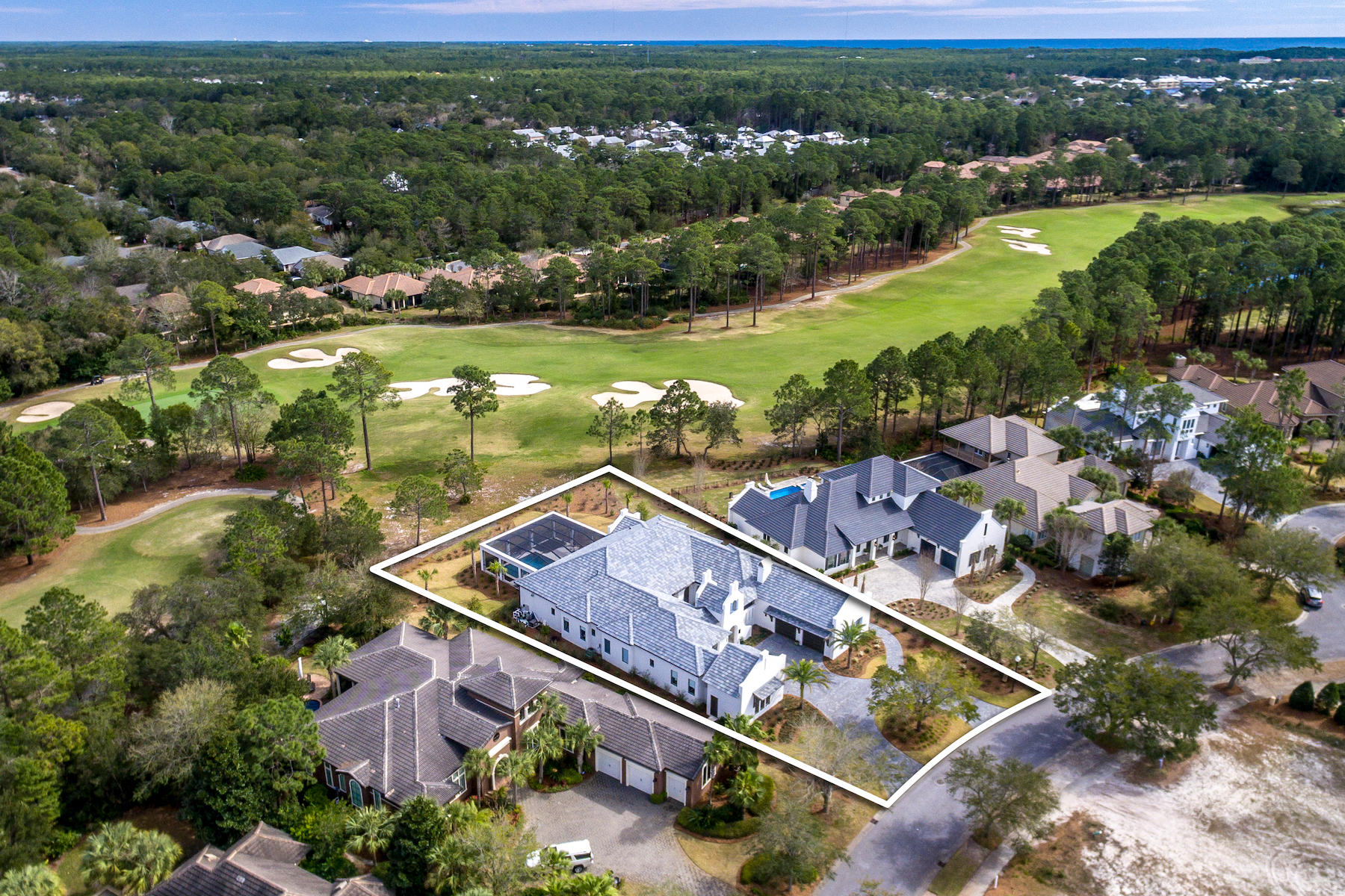 3522 Burnt Pine Lane Miramar Beach, FL 32550 - Photo 50 of 54 an aerial view of a house with a garden