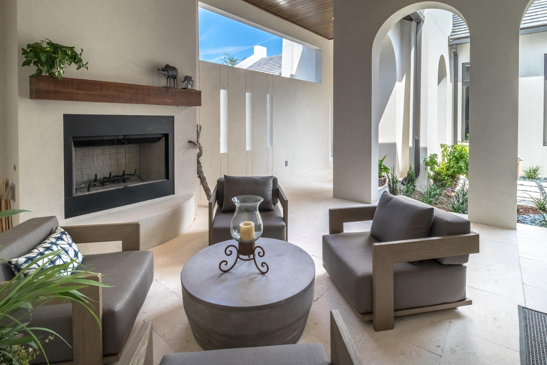 3522 Burnt Pine Lane Miramar Beach, FL 32550 - Photo 6 of 54 a living room with furniture and a fireplace