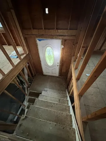 a view of gallery with door