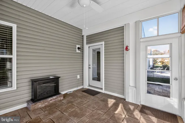 a view of a balcony with an outdoor space