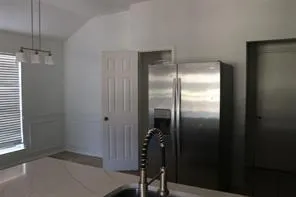 a bathroom with a mirror