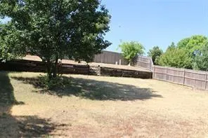 a view of a yard with a tree