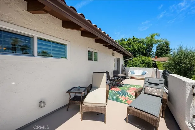 a view of parking garage with furniture