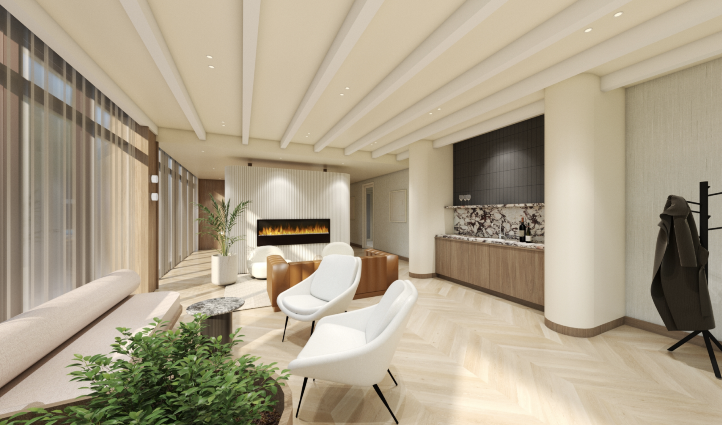 1889 Atlantic Avenue, Unit 9E Brooklyn, NY 11233 - Photo 1 of 9 a bed room with furniture and a flat screen tv