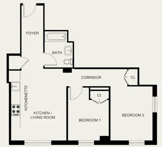 a bedroom with a bed and a potted plant