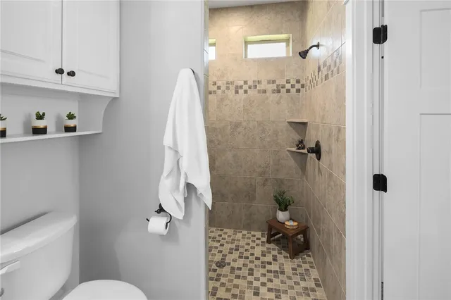 a bathroom with a shower