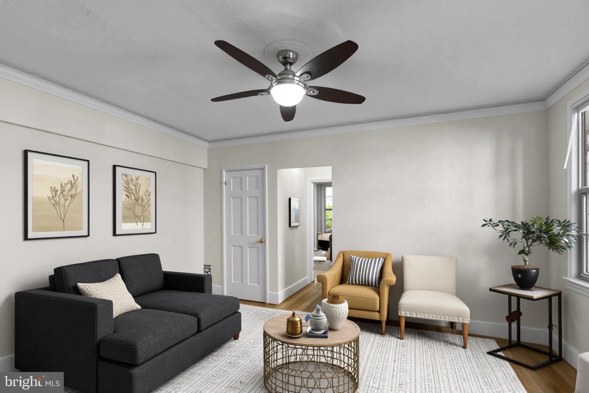 1441 Euclid Street Northwest, Unit 207 Washington, DC 20009 - Photo 12 of 23 a living room with furniture and a potted plant