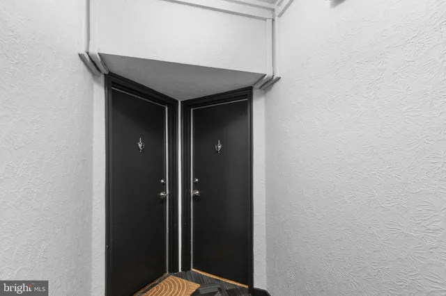 a view of elevator with hallway