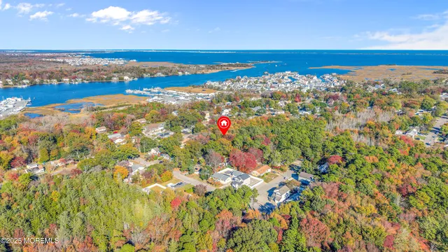 a city view with tall buildings