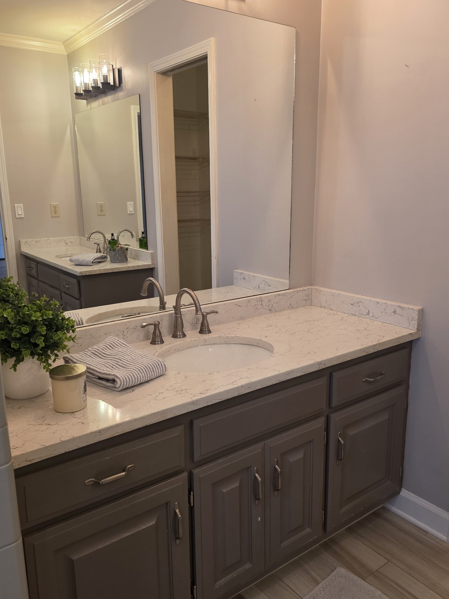 421 General George Patton Road Nashville, TN 37221 - Photo 26 of 33 a bathroom with a granite countertop sink and a mirror