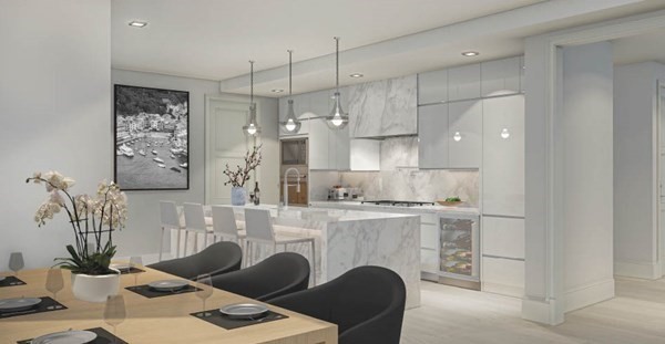 50 Stearns Road, Unit 1 Brookline, MA 02446 - Photo 3 of 7 a kitchen with stainless steel appliances granite countertop a sink and cabinets