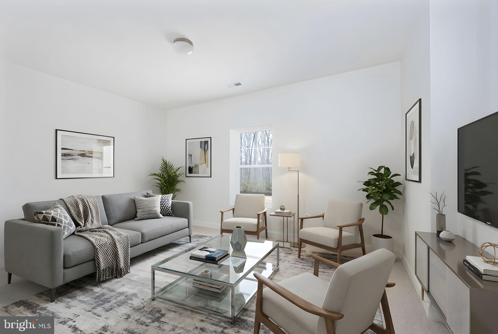 569 Tacketts Mill Road Stafford, VA 22556 - Photo 110 of 120 a living room with furniture a flat screen tv and a potted plant