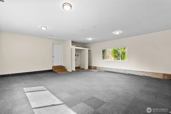 an empty room with a window