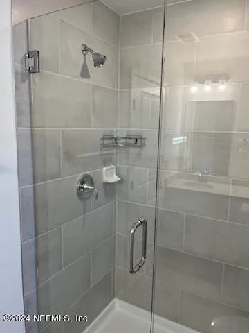 a bathroom with a shower