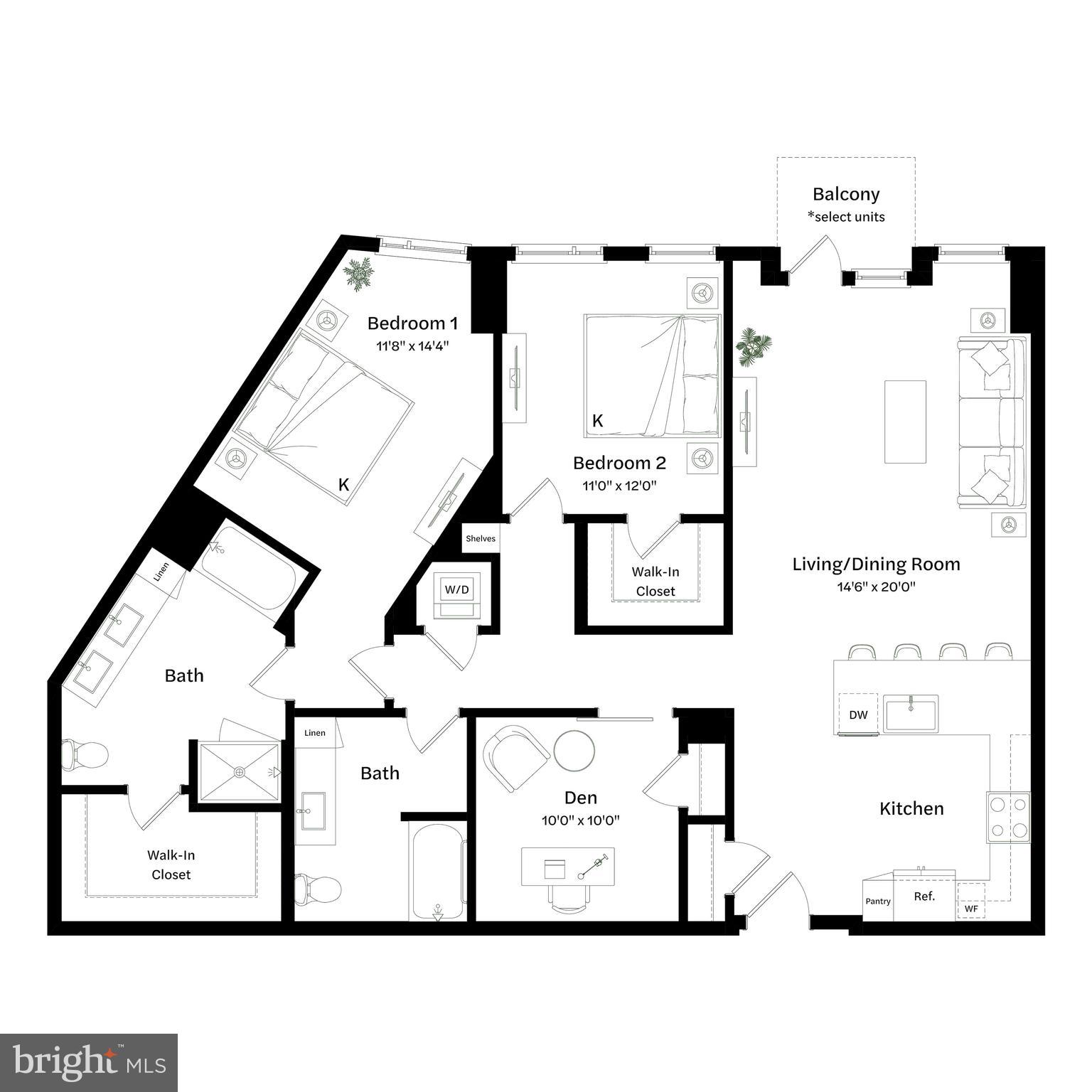 2650 Woodley Road Northwest, Unit 932/VARIES Washington, DC 20008 - Photo 36 of 36 a black and white photo of a living room