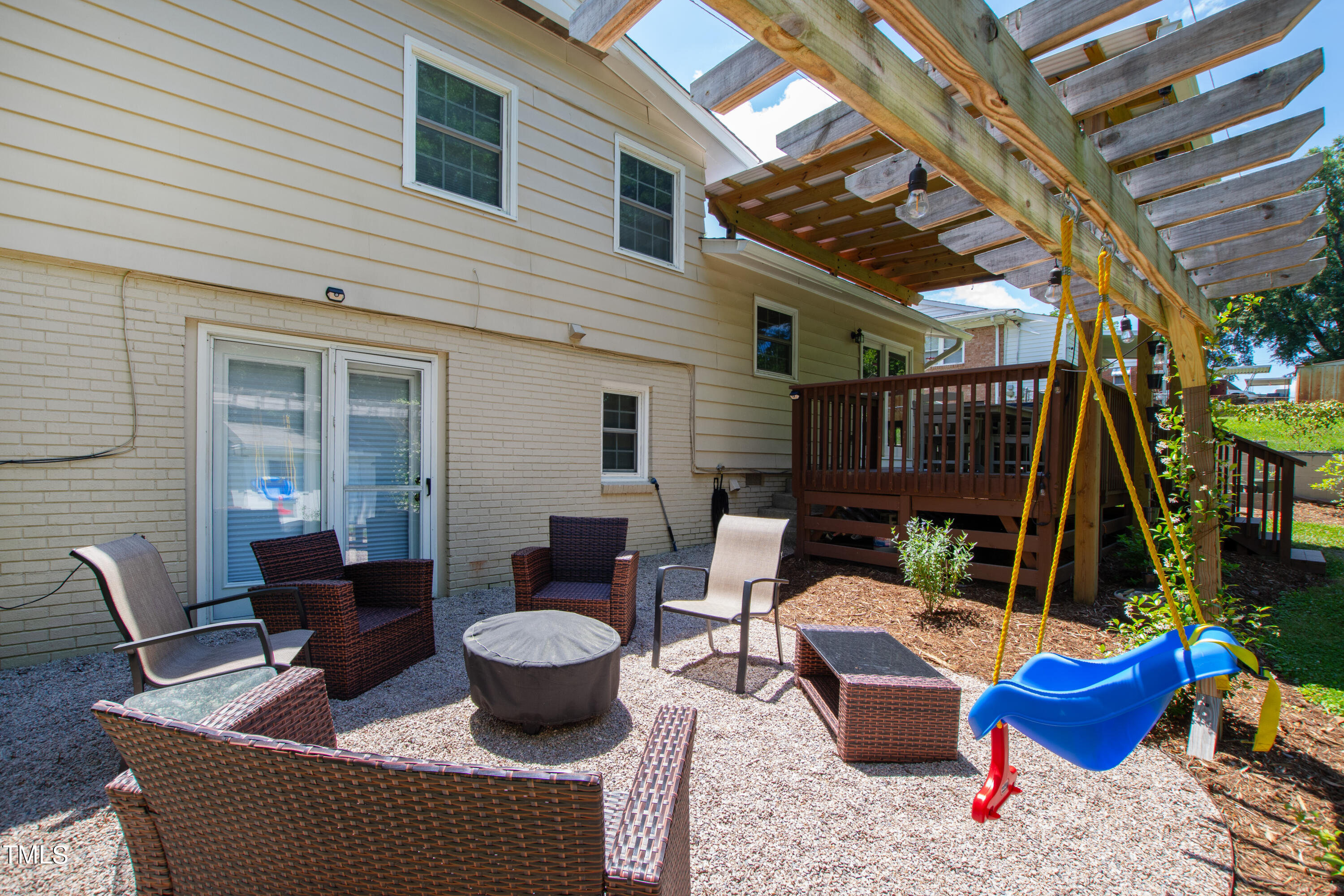 2413 Kennington Road Raleigh, NC 27610 - Photo 31 of 33 a backyard of a house with outdoor seating