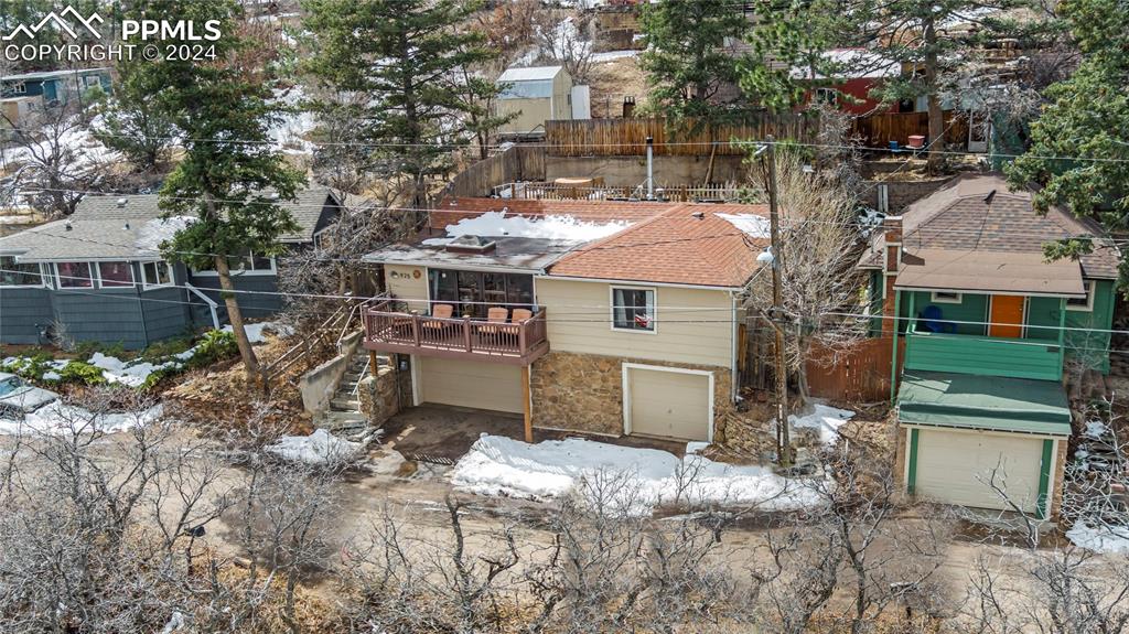 925 High Road Manitou Springs, CO 80829 - Photo 20 of 20 a aerial view of a house with a yard