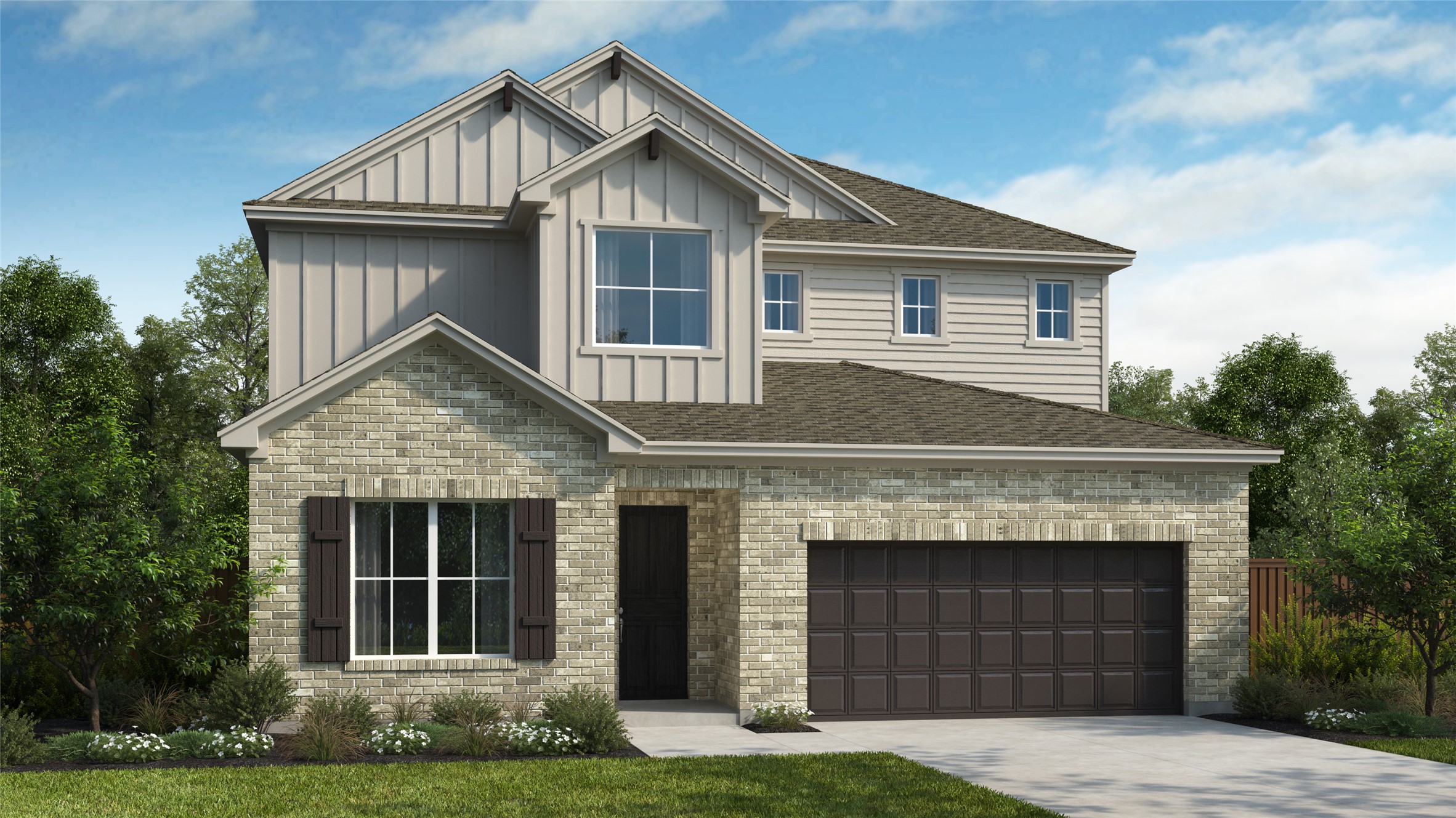 17521 Graces Path Pflugerville, TX 78660 - Photo 1 of 3 a front view of a house with a garden and yard
