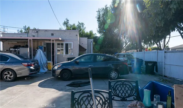 a car parked in front of a house