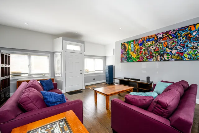 a living room with furniture and a couch