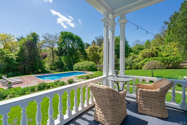 a view of an outdoor sitting area