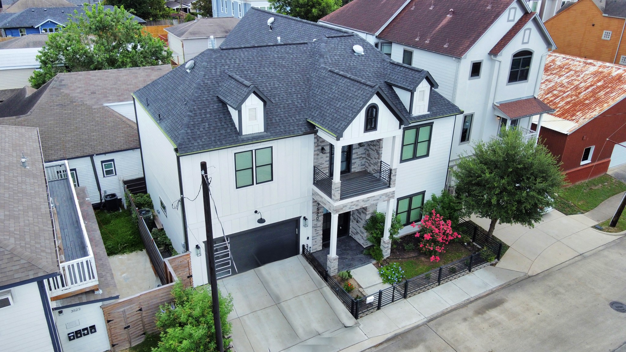 3520 Beauchamp Street Houston, TX 77009 - Photo 2 of 50 an aerial view of a house with a yard and potted plants