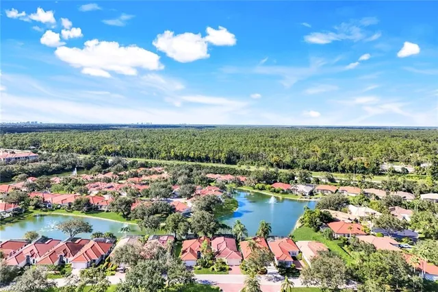 a view of a lake with a city