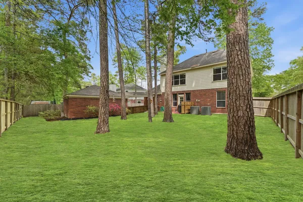 a view of a backyard with a garden and plants