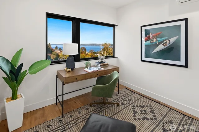 a view of livingroom with furniture and closet