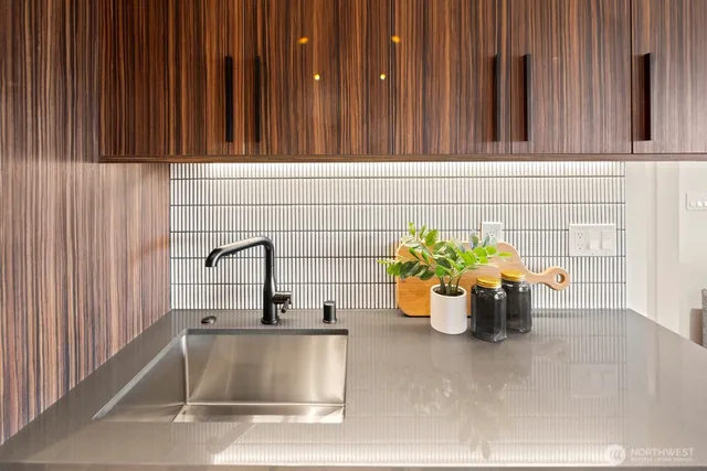 a view of a backyard with a garden