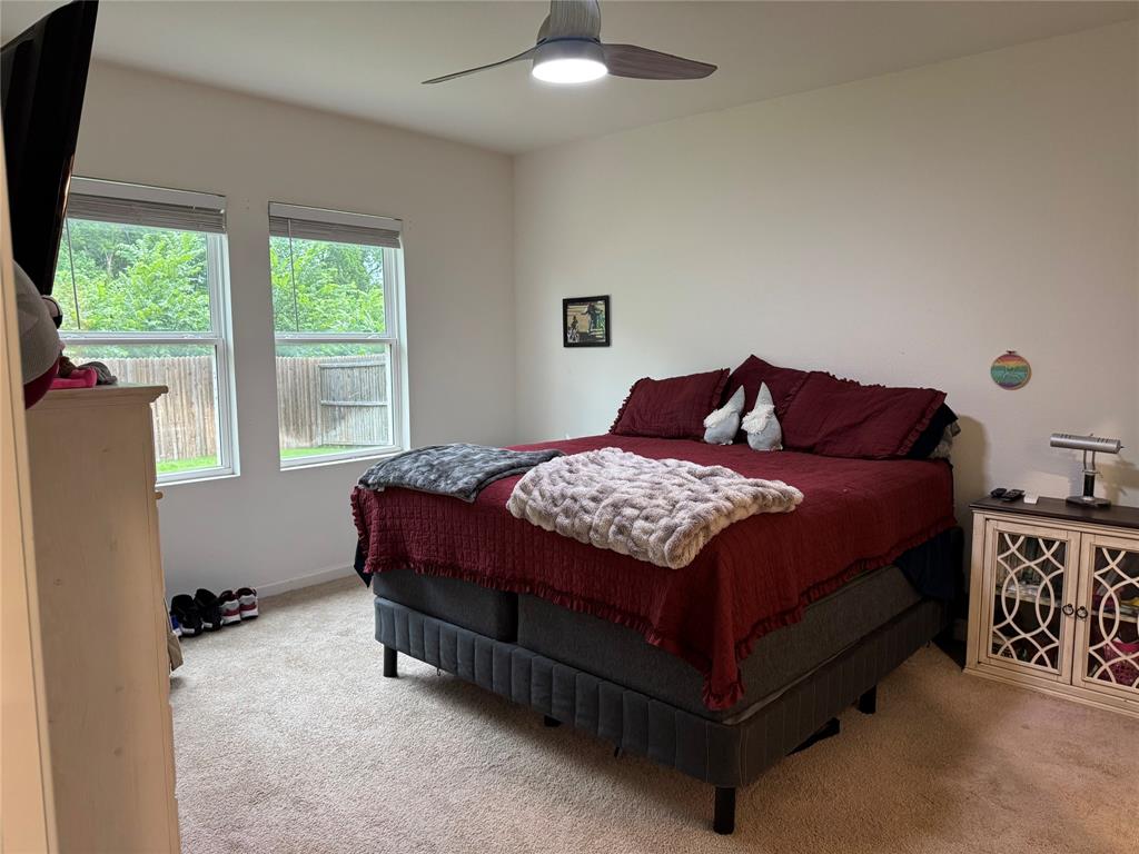 2209 Cinnamon Spgs Road Glenn Heights, TX 75154 - Photo 6 of 28 Spacious interior featuring two windows with horizontal blinds, neutral wall paint, and light-toned carpet flooring
