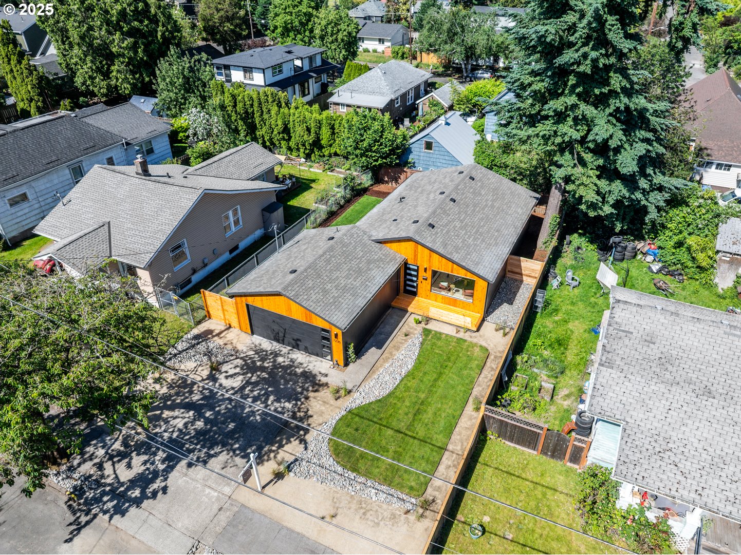 7235 Northeast 9th Avenue Portland, OR 97211 - Photo 20 of 22 an aerial view of residential house with outdoor space and swimming pool