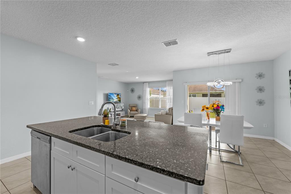 1833 Bluepoint Street St. Cloud, FL 34771 - Photo 24 of 46 a kitchen with granite countertop a sink and cabinets