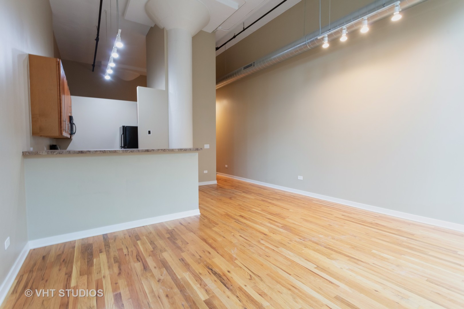 1224 West Van Buren Street, Unit 217 Chicago, IL 60607 - Photo 3 of 16 a view of a kitchen from the hallway