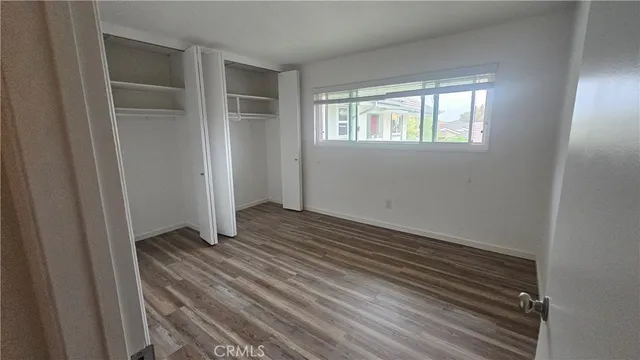 an empty room with closet