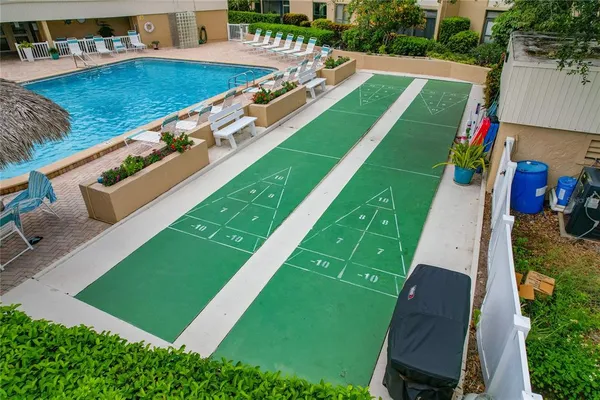 an aerial view of a house