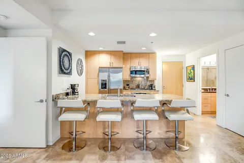 a living room with furniture