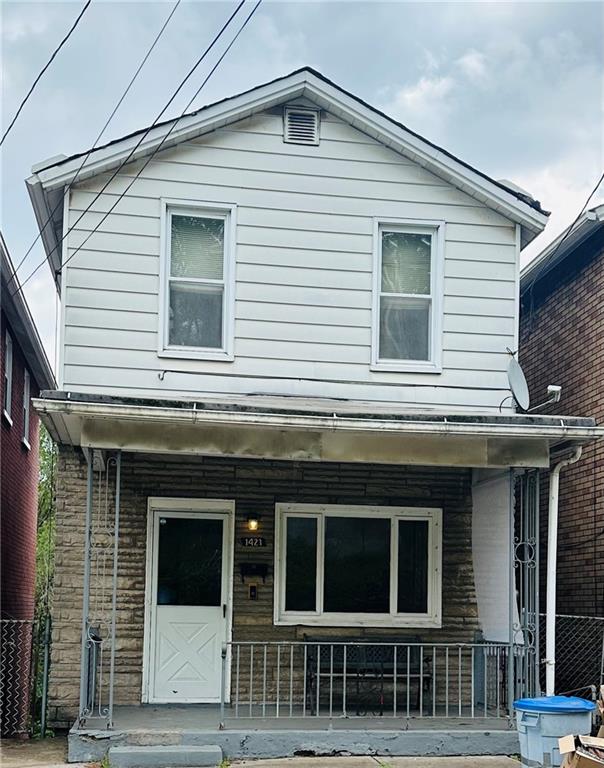 a front view of a house