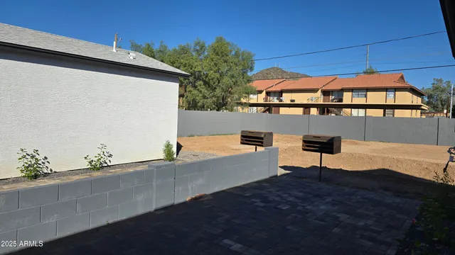 a view of a balcony with an outdoor space
