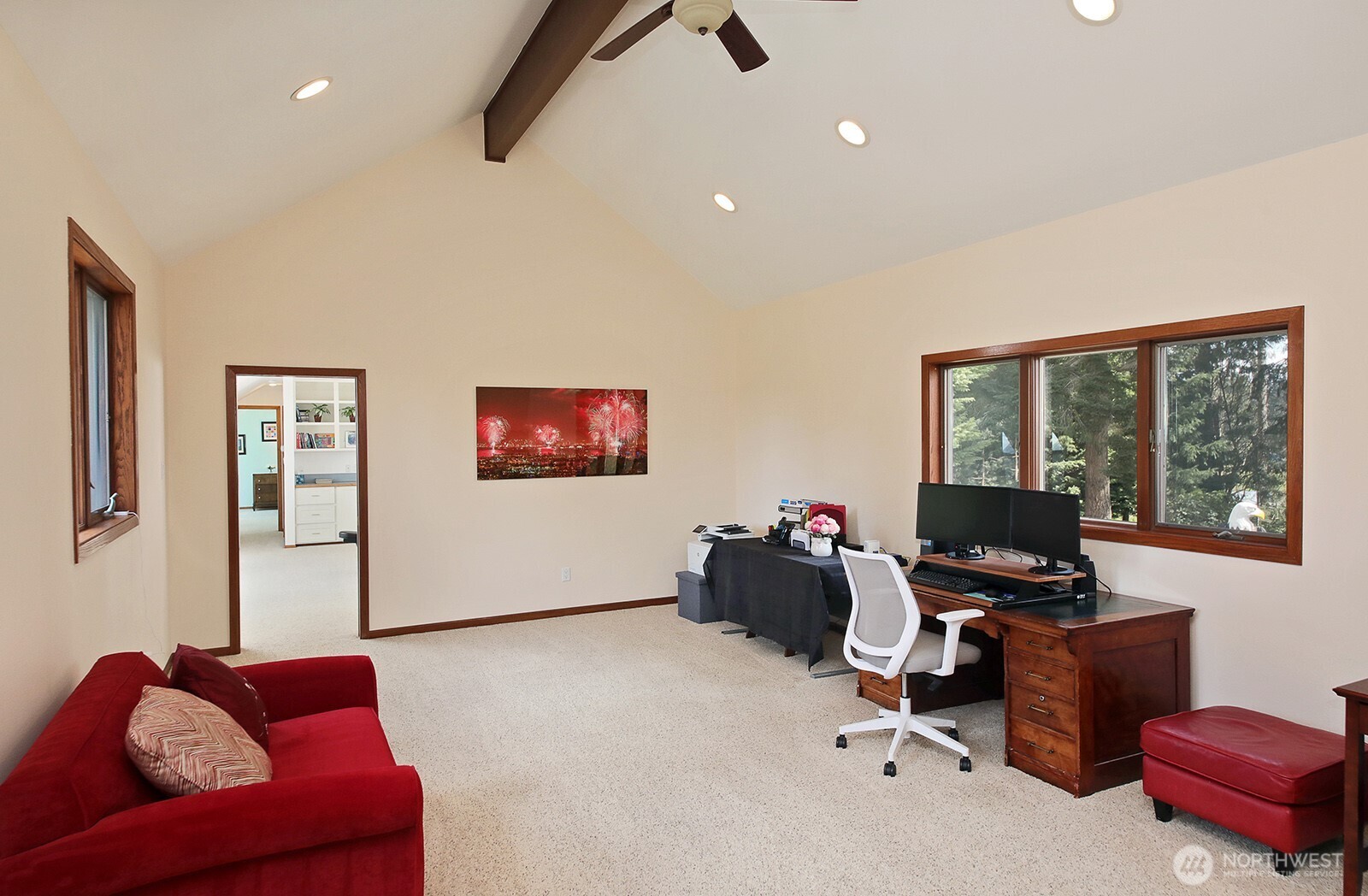 5741 Crow Haven Road Langley, WA 98260 - Photo 34 of 40 a view of a livingroom with workspace and a couch
