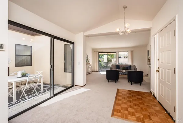 a living room with furniture