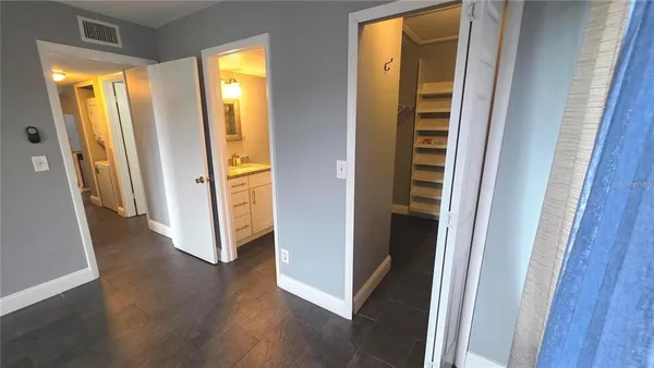 a view of an entryway with hardwood