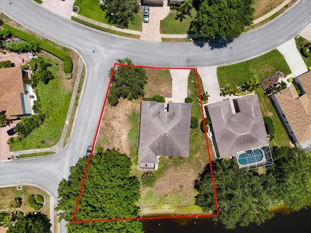 an aerial view of a house