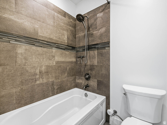 402 Shadow Hill Road Wanship, UT 84017 - Photo 61 of 90 Bathroom featuring toilet and bathtub / shower combination