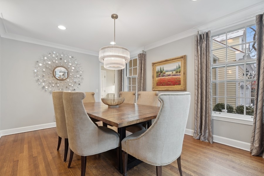 567 Rosemary Road Lake Forest, IL 60045 - Photo 11 of 42 a view of a dining room with furniture window and wooden floor
