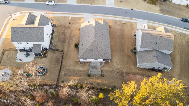an aerial view of a house
