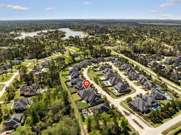 an aerial view of multiple house