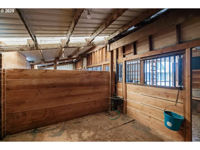 a view of a room with racks