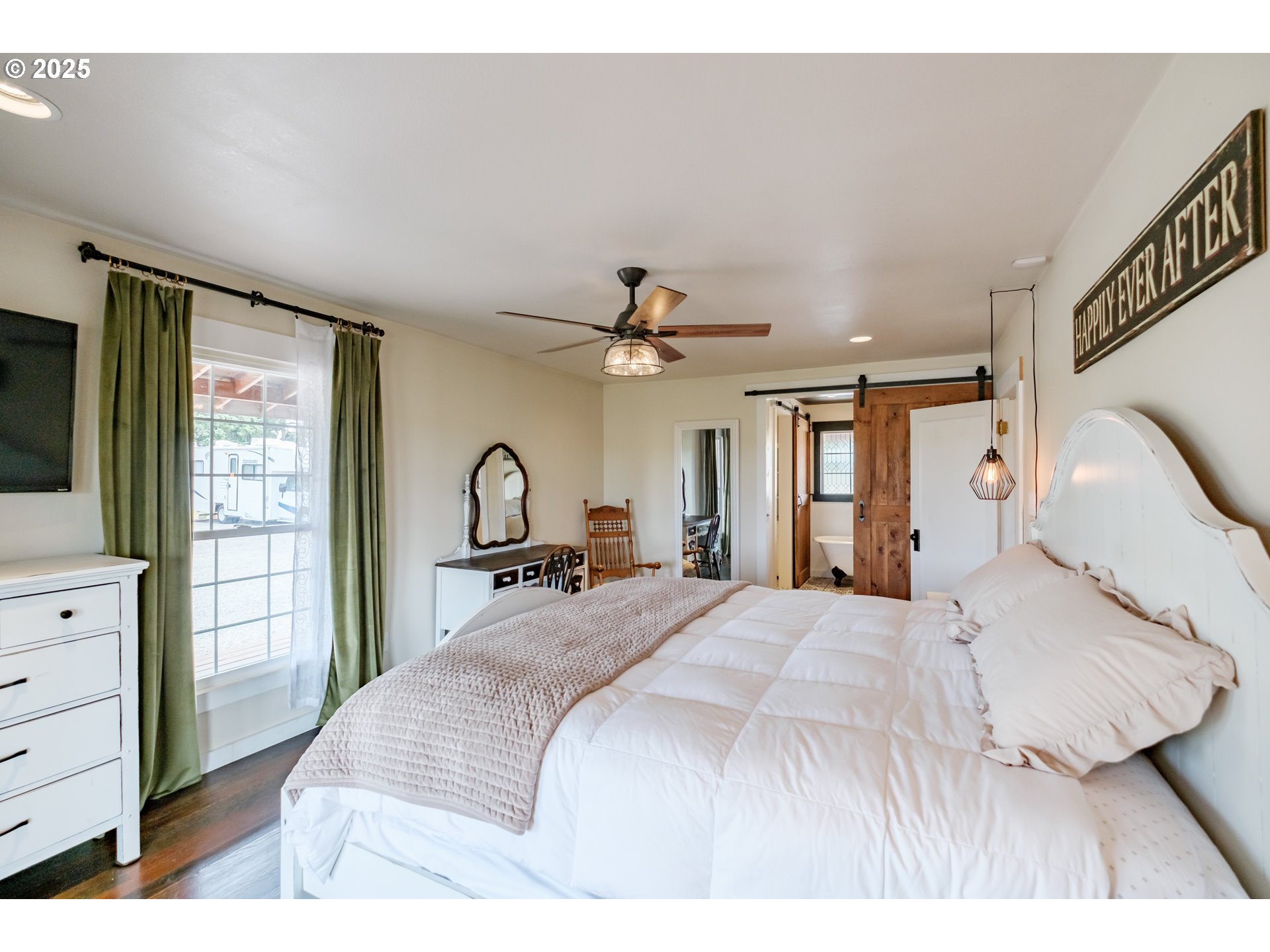 37929 Kelly Road Scio, OR 97374 - Photo 13 of 48 a bedroom with a large bed and a dresser