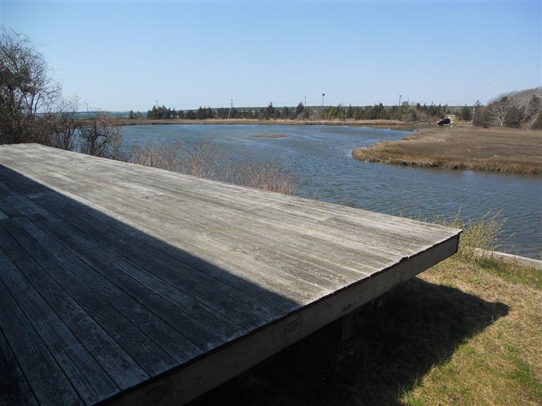 a view of swimming pool with lake and houses in the back